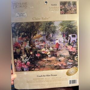 Candamar Designs Embellished Cross Stitch Kit Claire Ruby Coach for Hire VTG